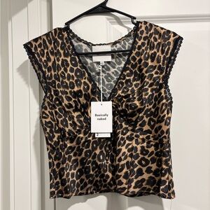 Reformation Leopard Silk Blouse